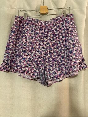 Anthropologie Pink and Blue Paisley Print Women's Shorts